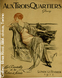 Aux trois quartiers - Paris. datati. Lundi 12 fevrier 1912 - Les dentelles et les robes de soire
