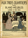 Aux trois quartiers - Paris. datati. Lundi 2 mai 1910 - Blanc meubles