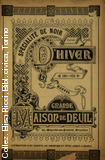 Grande maison de deuil - Bruxelles. Saison d't 1899 - Specialit de noir. Saison d'hiver 1901-1902 - Specialit de noir