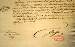 Particolare di lettera autografa di Johann Wolfgang von Goethe